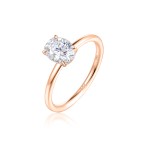 Mystique - Oval Cut Solitaire Moissanite Ring with Hidden Halo | Wedfit